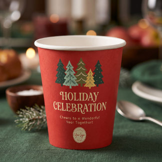 Moderne Weihnachtsbäume Corporate Frohe Feiertage Pappbecher