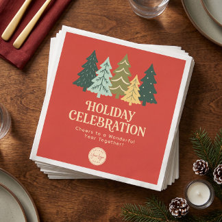 Moderne Weihnachtsbäume Corporate Frohe Feiertage Serviette