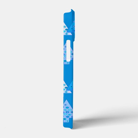 Moderne Weihnachtsbäume der Blume, Cerulean Blue Case-Mate iPhone Hülle (Rückseite / Rechts)