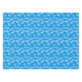 Moderne Weihnachtsbäume der Blume, Cerulean Blue Tischdecke (Vorderseite (Horizontal))