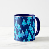 Moderne Weihnachtsbäume der Blume, Deep Blue Tasse (VorderseiteRechts)