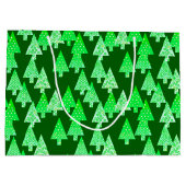 Moderne Weihnachtsbäume der Blume, piniengrün Große Geschenktüte (Rückseite)