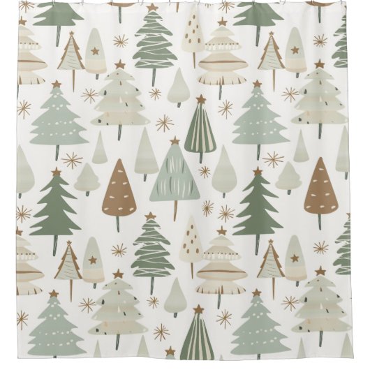 Moderne Weihnachtsbäume Duschvorhang (Vorderseite)
