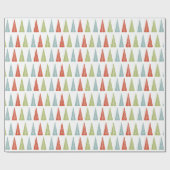 Moderne Weihnachtsbäume Gemustert Geschenkpapier (Flach)