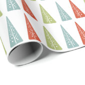 Moderne Weihnachtsbäume Gemustert Geschenkpapier (Rolleneckpunkt)