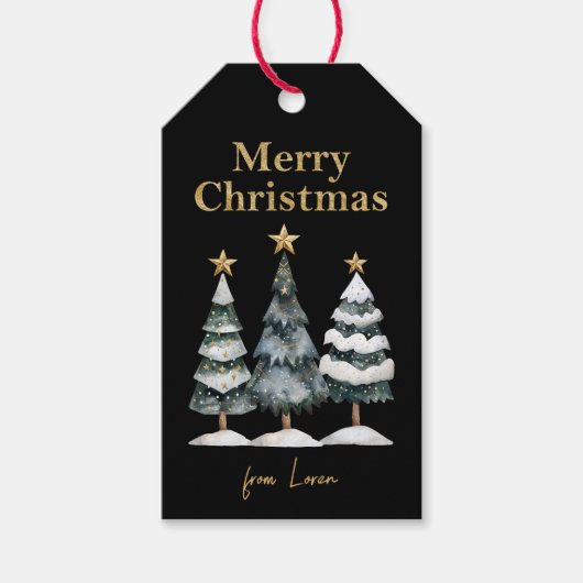 Moderne Weihnachtsbäume Geschenkanhänger (Vorderseite)