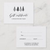 Moderne Weihnachtsbäume | Geschenkgutschrift Rabattkarte (Vorne/Hinten)