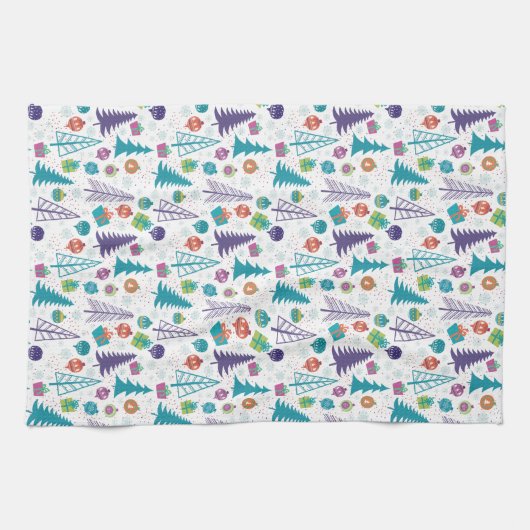 Moderne Weihnachtsbäume Geschirrtuch (Horizontal)