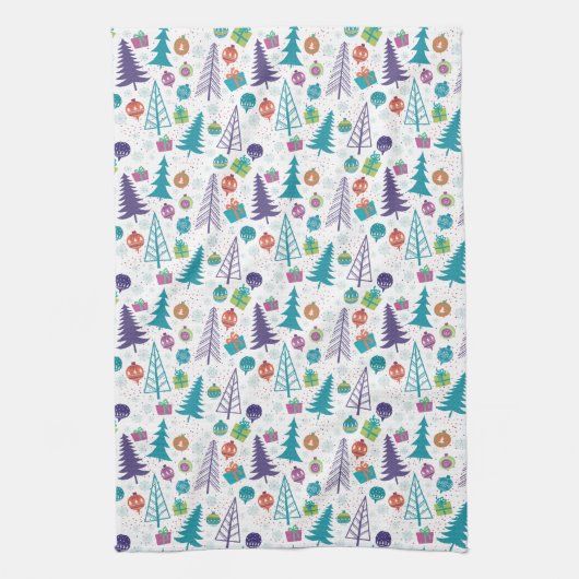 Moderne Weihnachtsbäume Geschirrtuch (Vertikal)