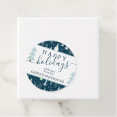 Moderne Weihnachtsbäume glückliche Ferien Script B Geschenkanhänger (Beispiel)