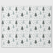 Moderne Weihnachtsbäume grau Geschenkpapier (Flach)