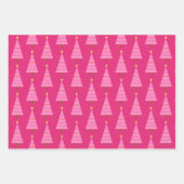 Moderne Weihnachtsbäume, grün, Lila, rosa Wrappi Geschenkpapier Set (Vorderseite 3)
