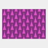 Moderne Weihnachtsbäume, grün, Lila, rosa Wrappi Geschenkpapier Set (Vorderseite 2)