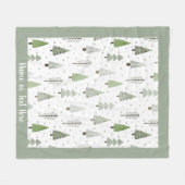 Moderne Weihnachtsbäume handgeschriebenen Text grü Fleecedecke (Vorderseite (Horizontal))