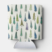Moderne Weihnachtsbäume Illustriertes Muster Dosenkühler (Rückseite)