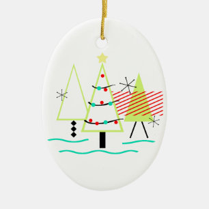 Moderne Weihnachtsbäume im Mittelalter Keramik Ornament