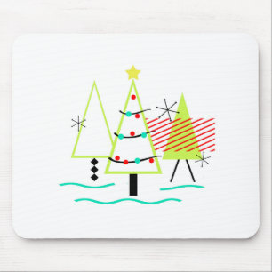 moderne Weihnachtsbäume im Retro-Stil der Mitte de Mousepad