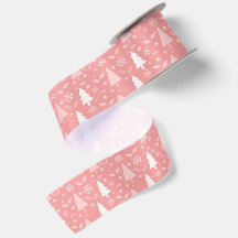 Moderne Weihnachtsbäume im rosa Muster