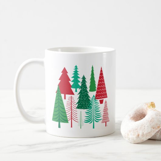moderne Weihnachtsbäume Kaffeetasse (Mit Donut)