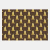 Moderne Weihnachtsbäume, Korallen, Blau, Braun Wra Geschenkpapier Set (Vorderseite 3)