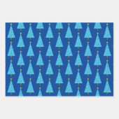 Moderne Weihnachtsbäume, Korallen, Blau, Braun Wra Geschenkpapier Set (Vorderseite 2)