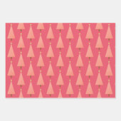 Moderne Weihnachtsbäume, Korallen, Blau, Braun Wra Geschenkpapier Set (Vorderseite)