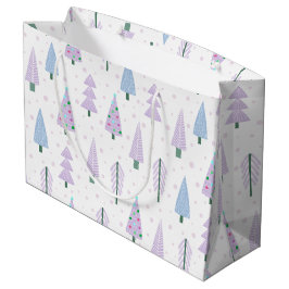Moderne Weihnachtsbäume Lavender Abstrakte Muster Große Geschenktüte
