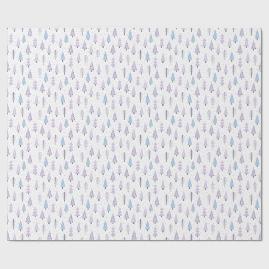 Moderne Weihnachtsbäume Lavender Blue Pattern Geschenkpapier (Flach)