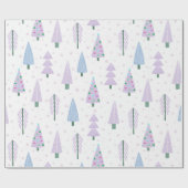 Moderne Weihnachtsbäume Lavender Blue Pattern Geschenkpapier (Flach)