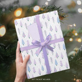 Moderne Weihnachtsbäume Lavender Blue Pattern Geschenkpapier