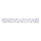 Moderne Weihnachtsbäume Lavender Blue White Satinband (Vorderseite)