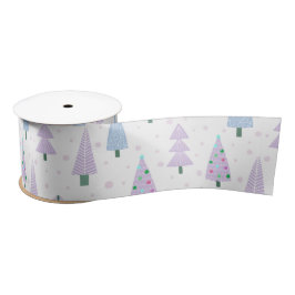 Moderne Weihnachtsbäume Lavender Blue White Satinband