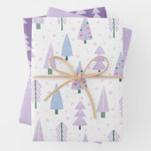 Moderne Weihnachtsbäume Lavender Pattern Geschenkpapier Set (Beispiel)