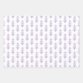 Moderne Weihnachtsbäume Lavender Pattern Trio Geschenkpapier Set (Vorderseite 3)
