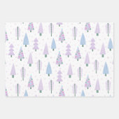 Moderne Weihnachtsbäume Lavender Pattern Trio Geschenkpapier Set (Vorderseite)