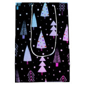 Moderne Weihnachtsbäume Lila Pink Black Mittlere Geschenktüte (Rückseite)