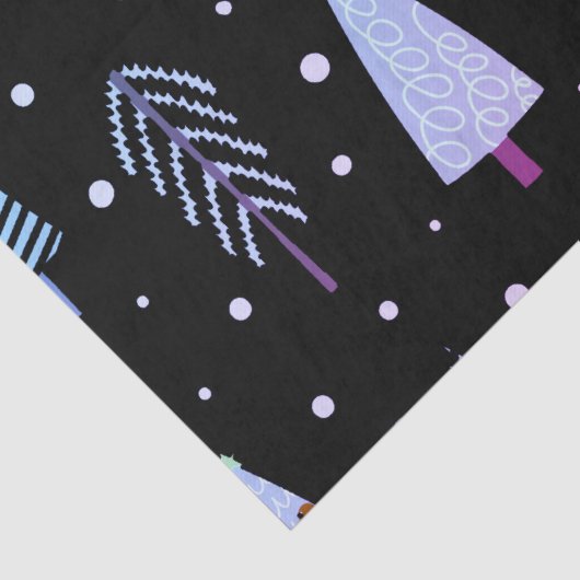 Moderne Weihnachtsbäume Lila Pink Black Seidenpapier (Detail)