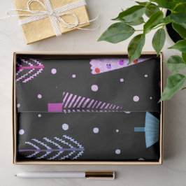 Moderne Weihnachtsbäume Lila Pink Black Seidenpapier