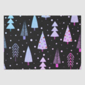 Moderne Weihnachtsbäume Lila Pink Black Seidenpapier (Vorderseite)