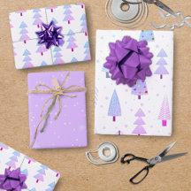 Moderne Weihnachtsbäume Lila rosa Muster