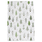 Moderne Weihnachtsbäume MERRY CHRISTMAS Script Sag Mittlere Geschenktüte (Rückseite)