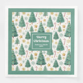 Moderne Weihnachtsbäume Minimalistische Papiertüch Serviette (Vorderseite)