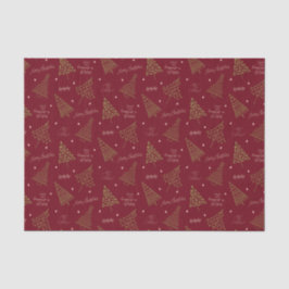 Moderne Weihnachtsbäume mit Jahresgrüße Rot Seidenpapier