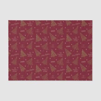 Moderne Weihnachtsbäume mit Jahresgrüße Rot Seidenpapier