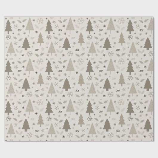 Moderne Weihnachtsbäume neutral Geschenkpapier (Flach)