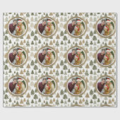 Moderne Weihnachtsbäume personalisiertes Foto Geschenkpapier (Flach)