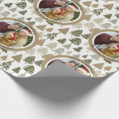 Moderne Weihnachtsbäume personalisiertes Foto Geschenkpapier (Ecke)