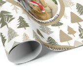 Moderne Weihnachtsbäume personalisiertes Foto Geschenkpapier (Rolleneckpunkt)