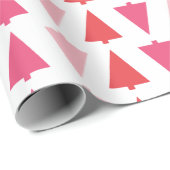 Moderne Weihnachtsbäume Rosa Feiertag Gemustert Geschenkpapier (Rolleneckpunkt)