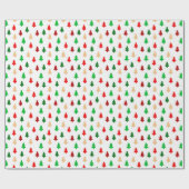 Moderne Weihnachtsbäume - Rot Grün und Gold Geschenkpapier (Flach)